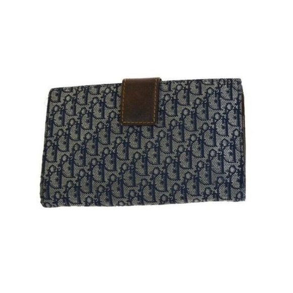 DIOR Trotter Logo Print Canvas Brown w Gold Accent - Picture 2 of 6